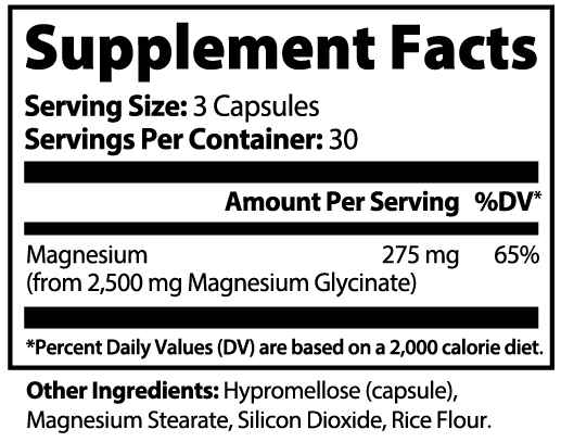 Bordin Health Magnesium Glycinate 2500mg - High Absorption Bisglycinate for Sleep, Calm & Bone Support - 275mg Elemental per Serving - 90 Vegan Capsules (30 Day Supply) - Non-Laxative.