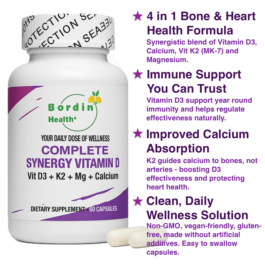 PREMIUM VITAMIN D3 complex with Calcium, Magnesium & Vit K - Bordin Health™ Store