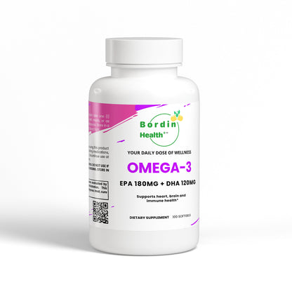 Bordin Health Premium Omega-3 Triple Strength Fish Oil 1000mg - Pharmaceutical Grade EPA 180mg DHA 120mg - Wild-Caught Deep Sea Fish - Molecularly Distilled, Burpless - 100 Softgels - Made in USA