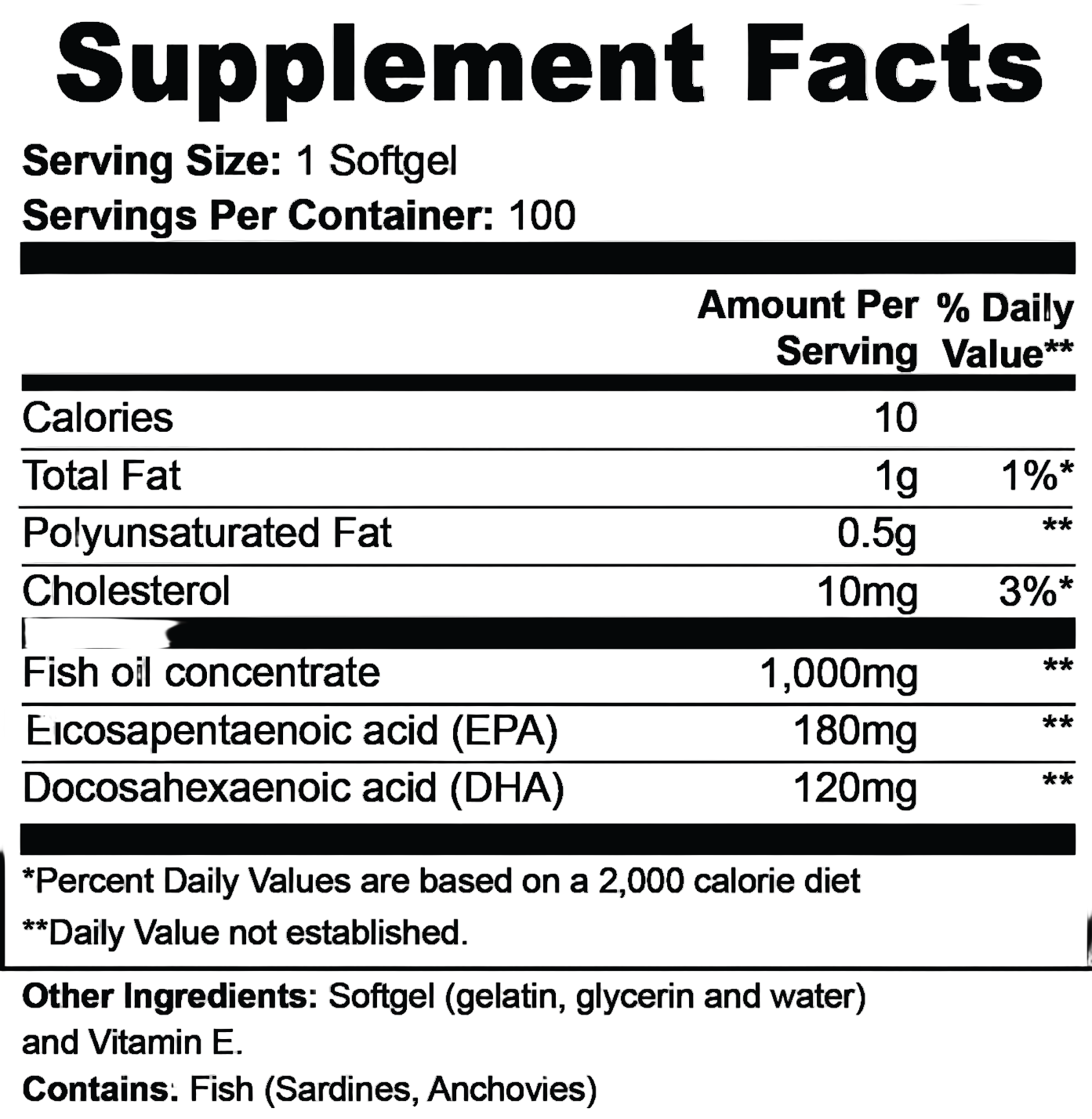 Bordin Health Premium Omega-3 Triple Strength Fish Oil 1000mg - Pharmaceutical Grade EPA 180mg DHA 120mg - Wild-Caught Deep Sea Fish - Molecularly Distilled, Burpless - 100 Softgels - Made in USA