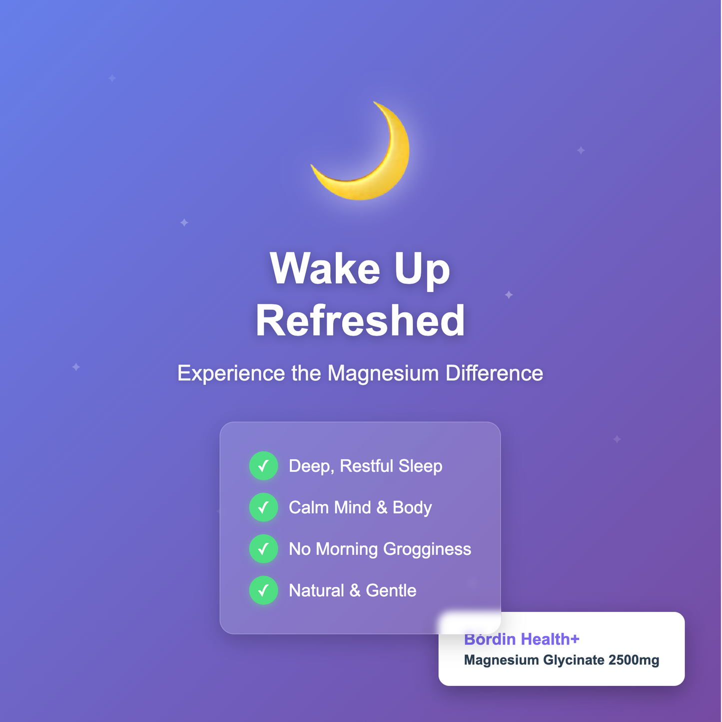 Bordin Health Magnesium Glycinate 2500mg - High Absorption Bisglycinate for Sleep, Calm & Bone Support - 275mg Elemental per Serving - 90 Vegan Capsules (30 Day Supply) - Non-Laxative.