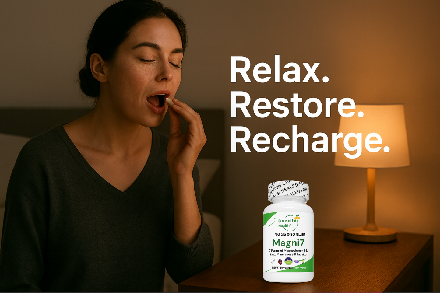 Magni7 - 7 Forms of Magnesium + B6, Zinc, Manganese & Inositol